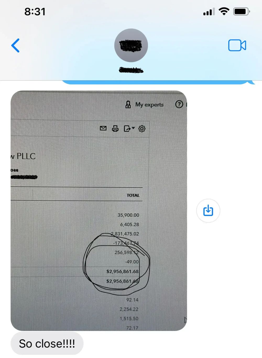 Client text message testimonial